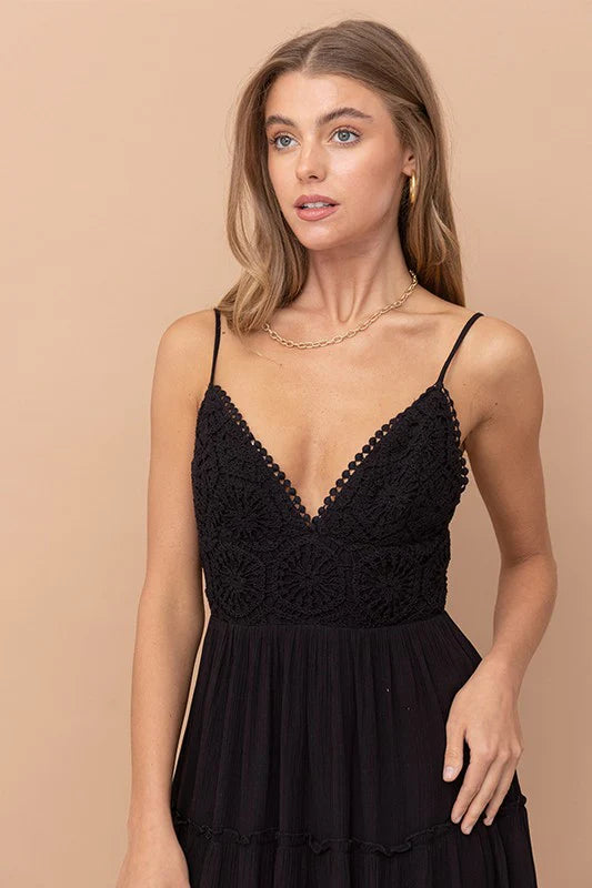 Lace Cami Tie Back Dress