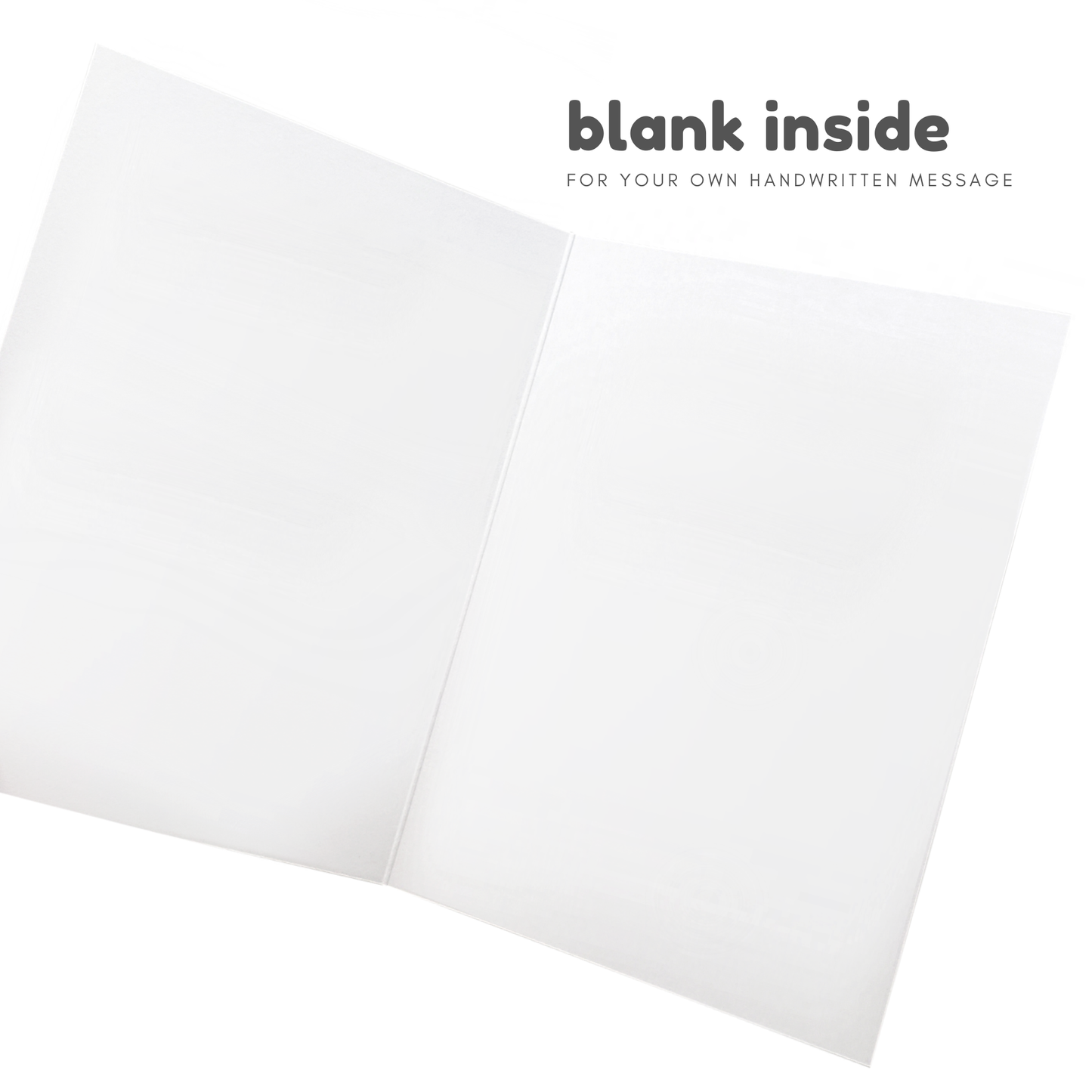 Alt text: A humorous greeting card with a light blue background featuring an illustration of a pregnancy test showing a positive result. The words "Shit just got REAL" are written in bold, playful white and blue fonts. The card has a kraft paper envelope partially visible in the background.