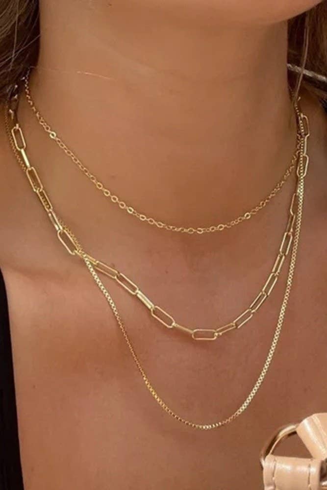 Layered Paper Clip Necklace