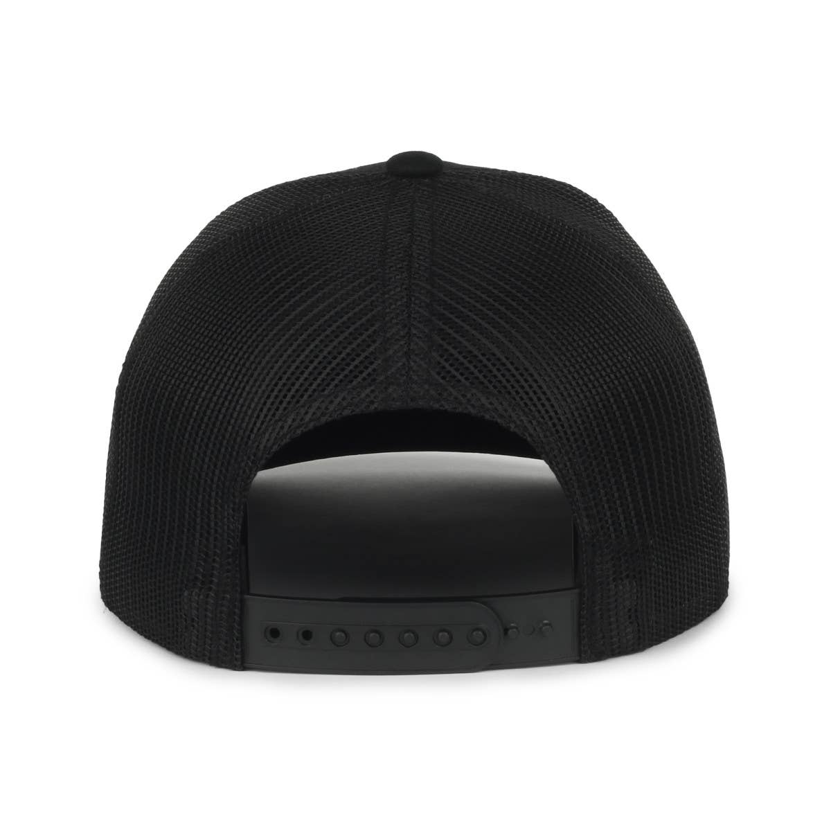 A black trucker-style cap featuring a curved brim and a mesh back. The front panel displays a circular embroidered patch with an illustration of a Bigfoot silhouette against a forest and sunset background. The text "BELIEVE" is stitched above the image, emphasizing a playful nod to the Bigfoot legend. The design combines an outdoorsy, mysterious aesthetic with casual style.