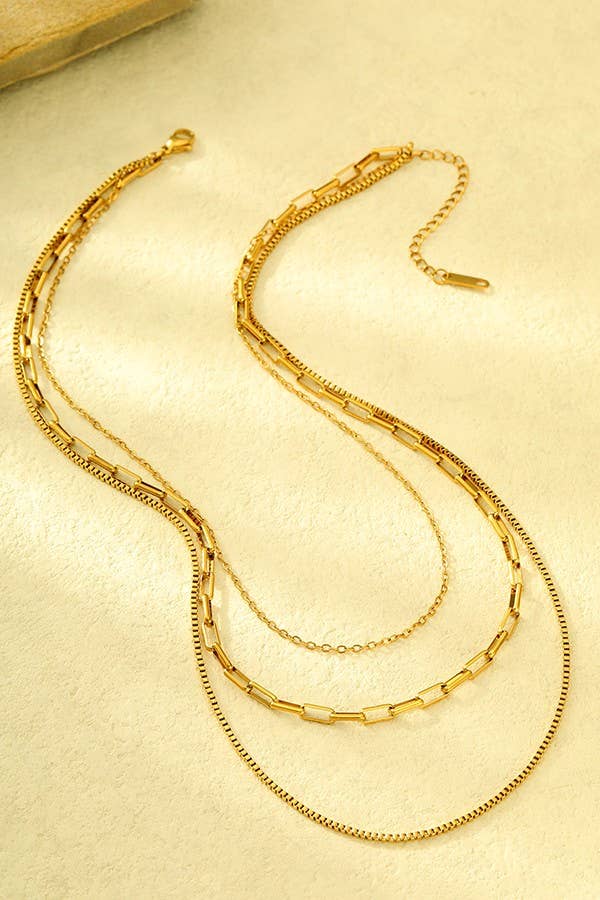 Layered Paper Clip Necklace