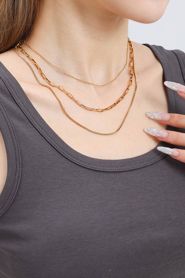 Layered Paper Clip Necklace