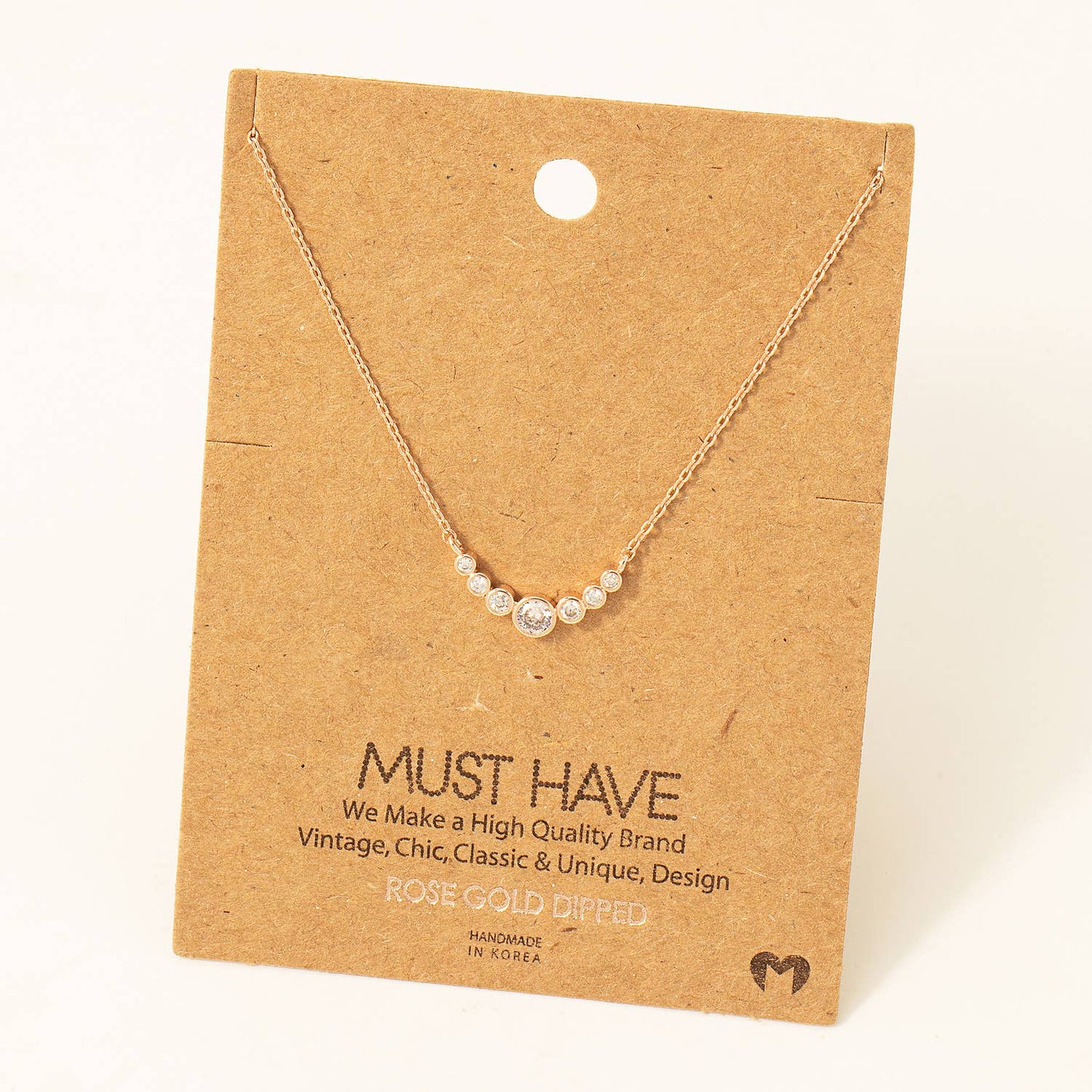 Rose Gold Jewel Link Necklace-Better On Me Boutique