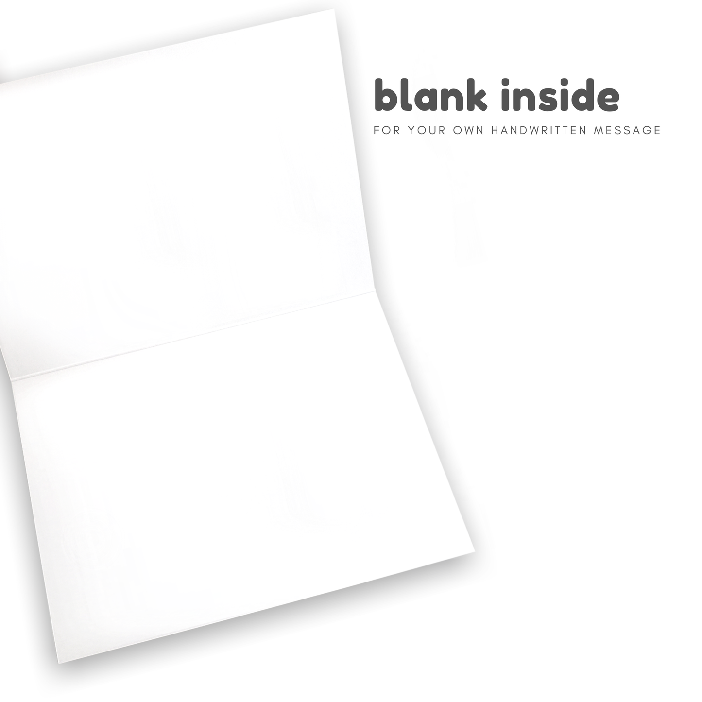 Inside view of a blank greeting card, providing space for a personalized handwritten message. Simple and versatile design.
