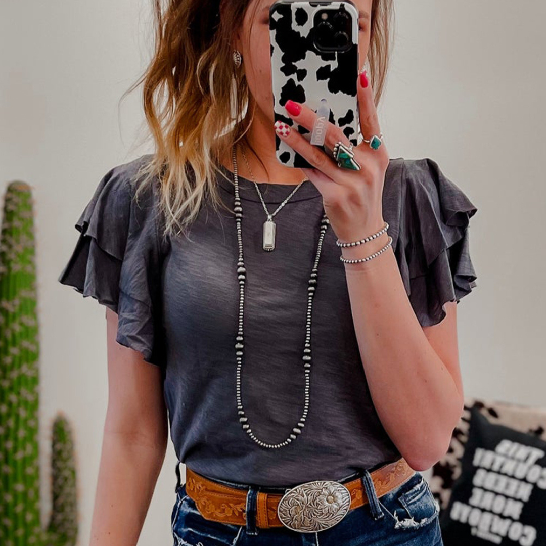 Ruffle Short Sleeve Top