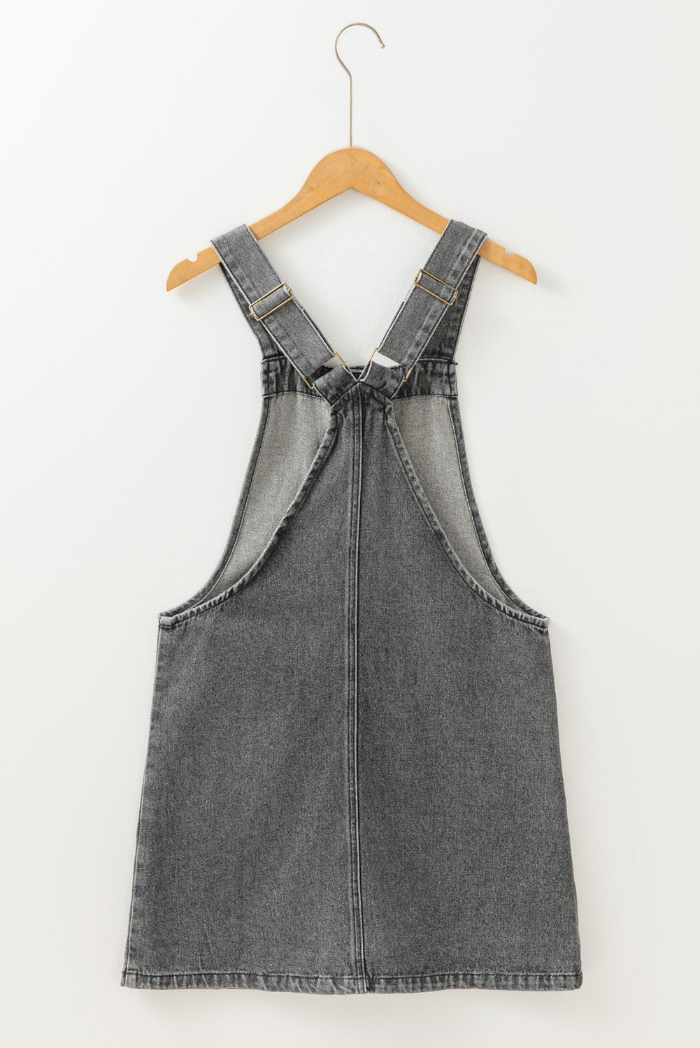 Button front overall denim mini dress, spring 2025, trendy denim pinafore dress, mini dress, denim outfit, lightweight and breathable fabric, must-have spring fashion staple, adjustable strap denim dress, western dress, modern and timeless denim fashion, perfect for day-to-night styling, retro-inspired casual dress, durable and comfortable fit, easy-to-style wardrobe essential, spring and summer outfit