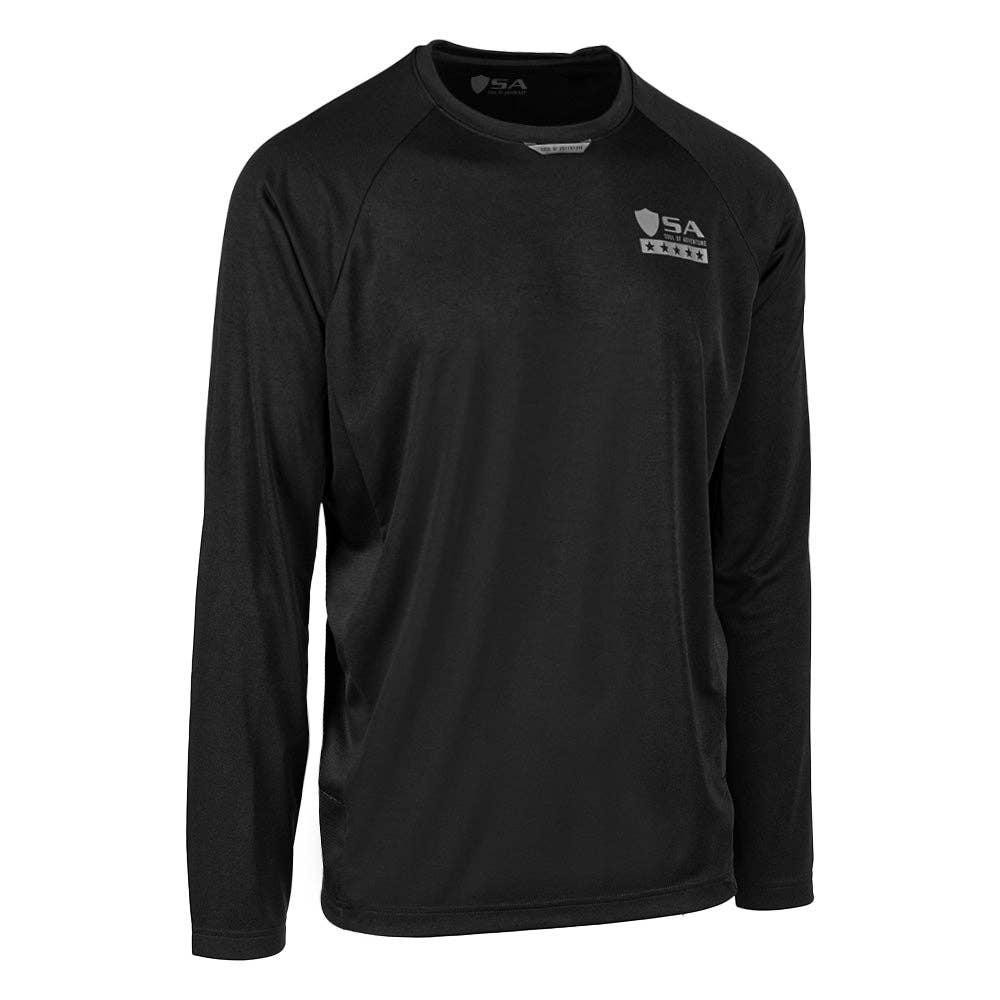 Performance Long Sleeve Shirt Blackout Fins & Stripes-Better On Me Boutique
