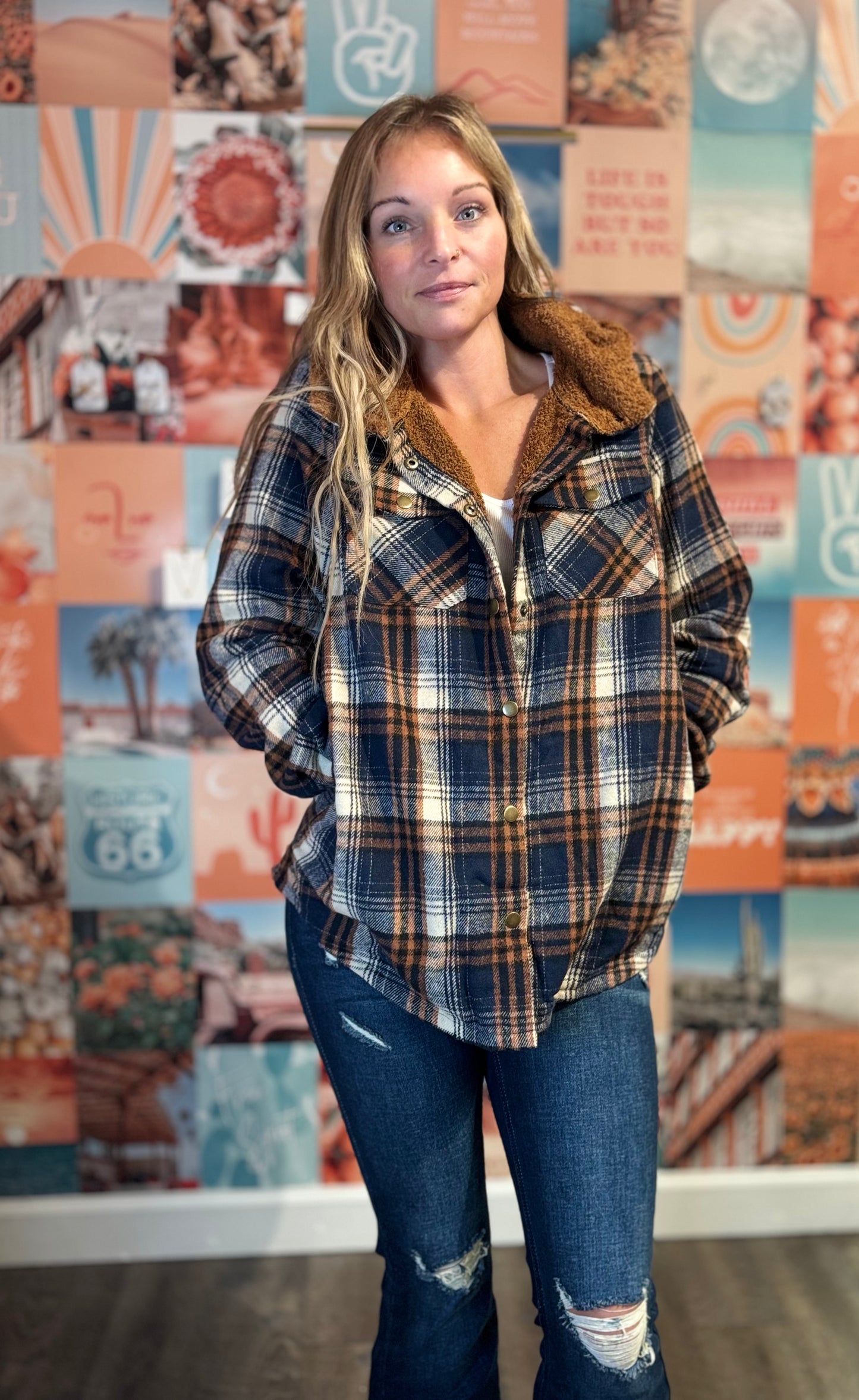 Plaid Sherpa Lined Shacket