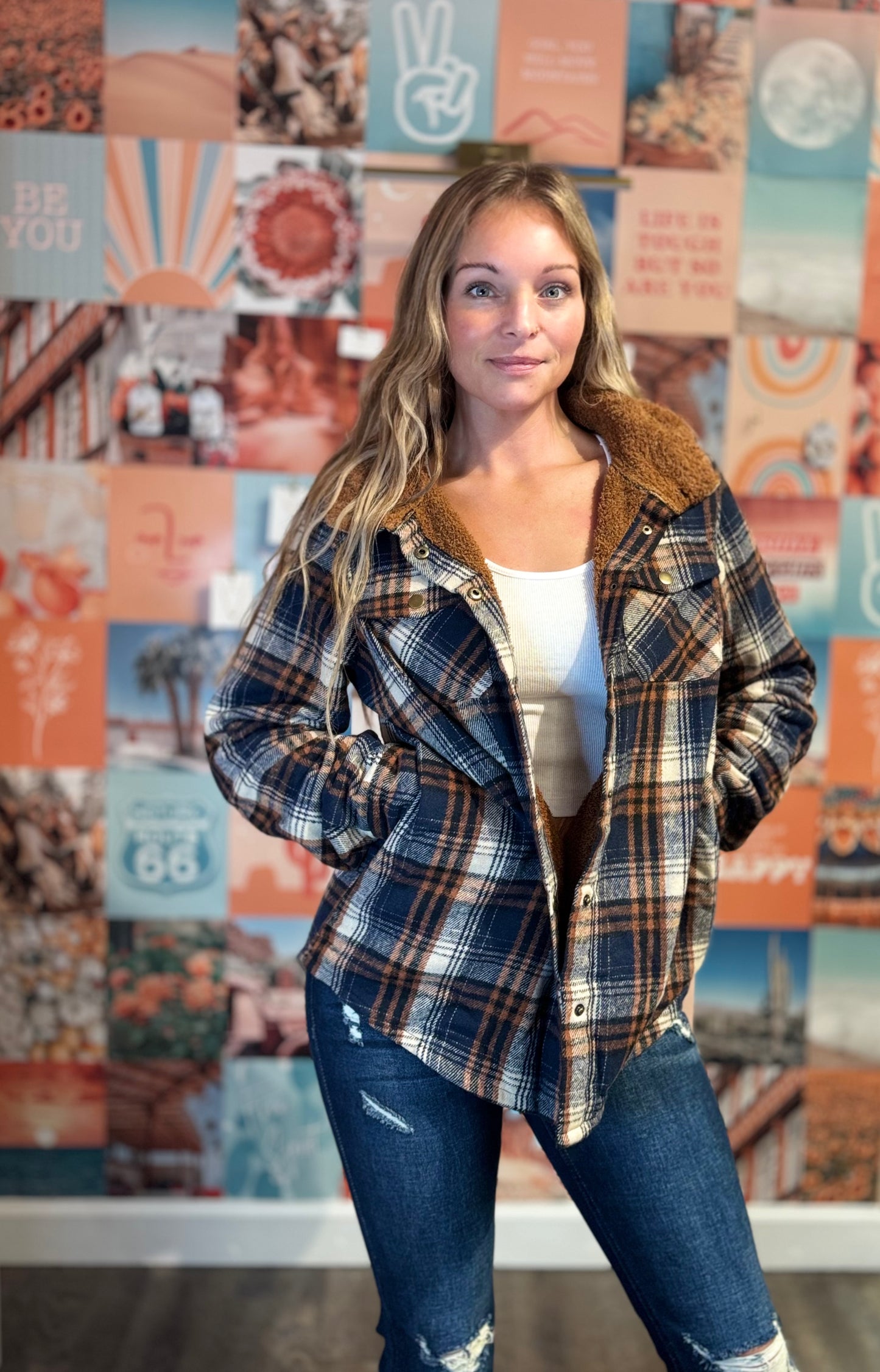 Plaid Sherpa Lined Shacket