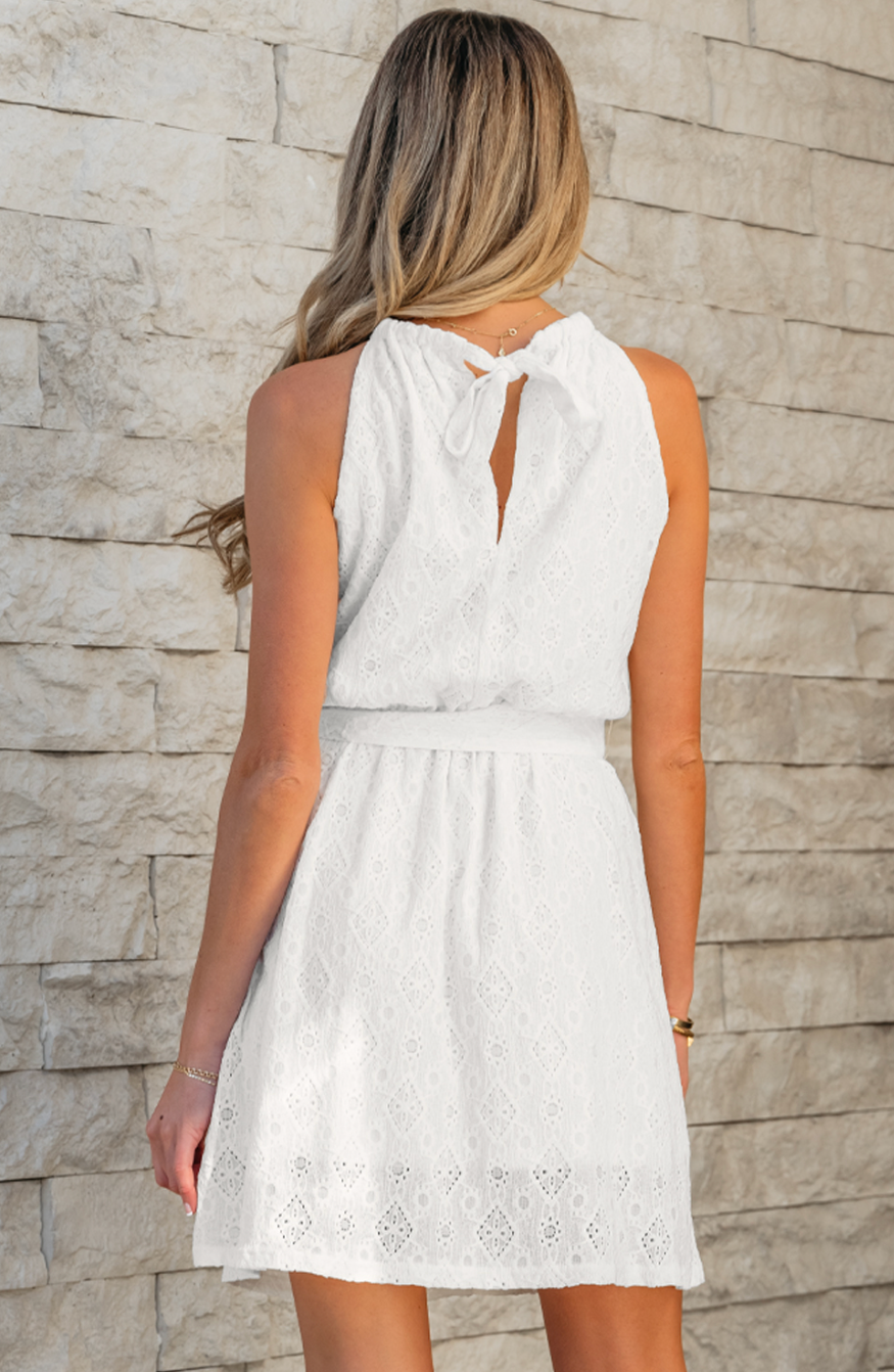 Lace Sleeveless Mini Dress