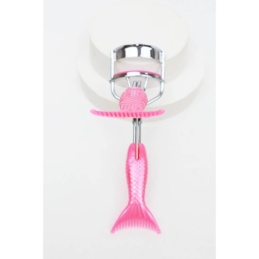 A set of four eyelash curlers displayed in glittery, holographic packaging. Each curler features a chrome metal frame with colorful silicone handles and matching curling pads in pastel shades of pink, purple, magenta, and blue. The packaging highlights their "Ultra-Wide Field" design, emphasizing functionality and style. Perfect for beauty enthusiasts seeking a pop of color in their makeup tools.