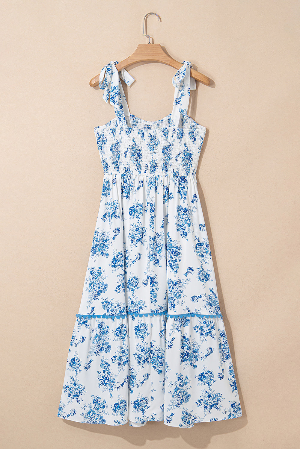 Floral Print Knot Strap Midi Summer Dress