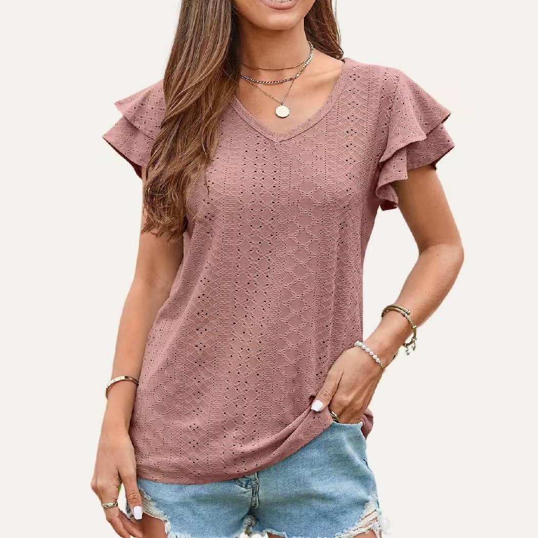 Ruffle Short Sleeve Top