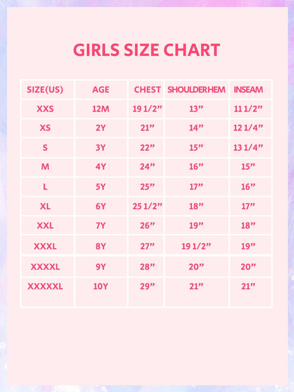 size chart