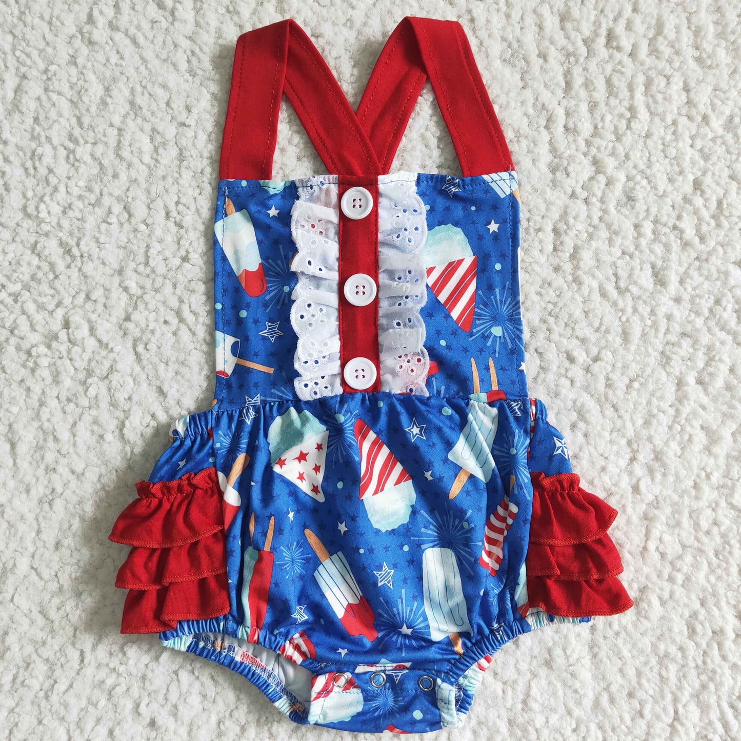 Popsicle 4th of July Bubble Romper-Better On Me Boutique