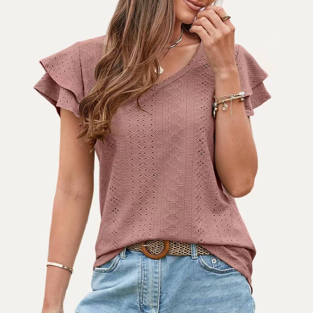 Ruffle Short Sleeve Top