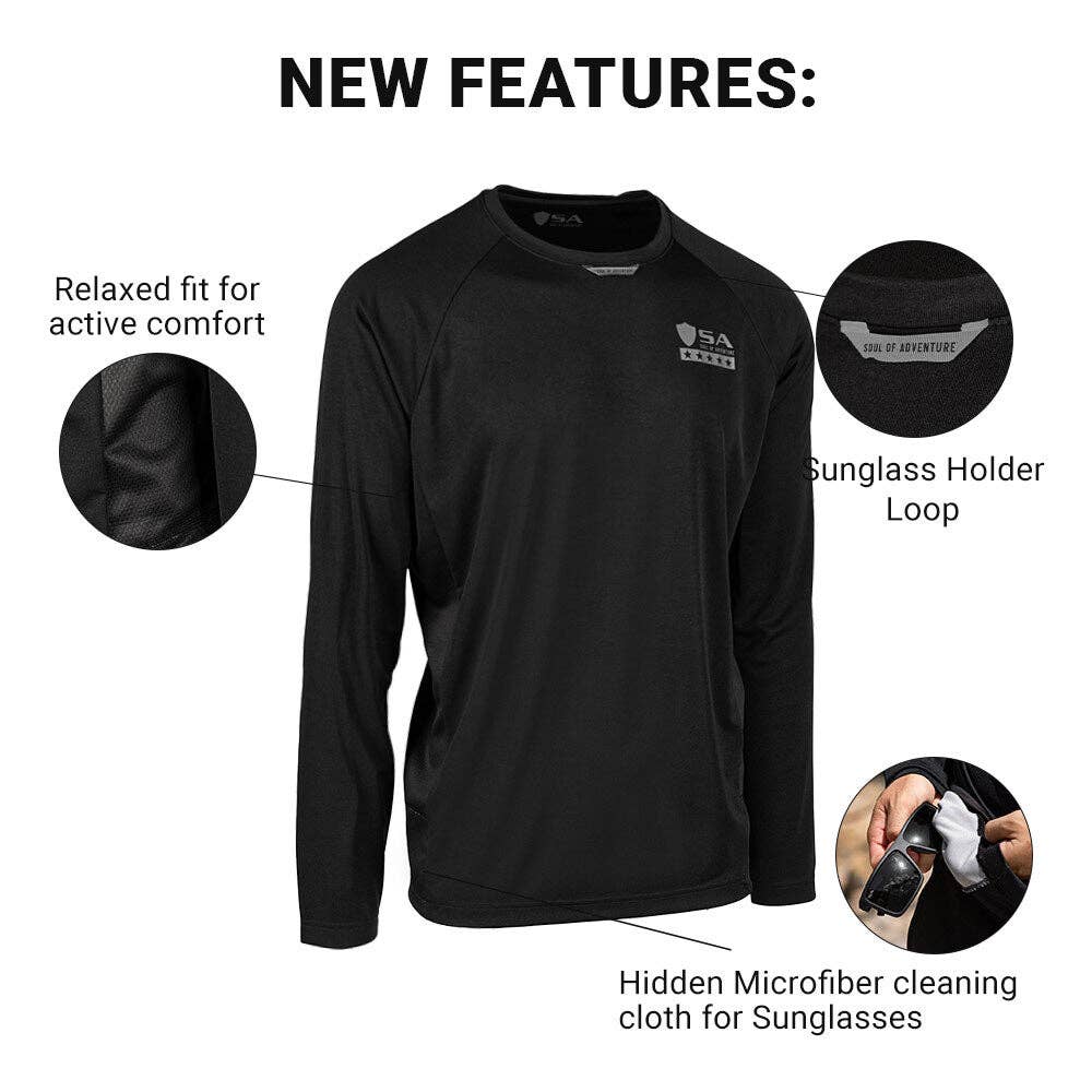 Performance Long Sleeve Shirt Blackout Fins & Stripes-Better On Me Boutique