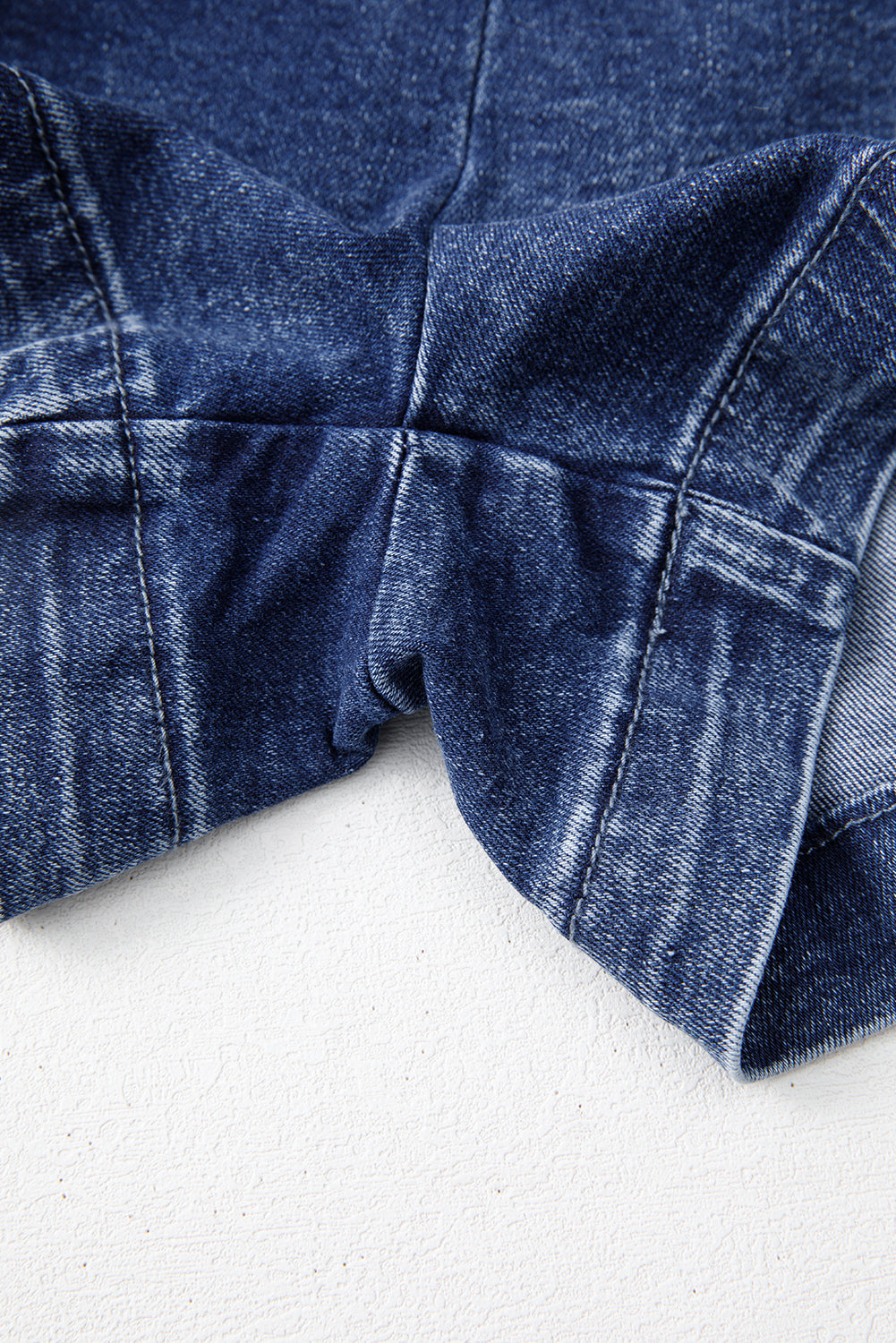 Asymmetric Twisted Wrapped Denim Skort