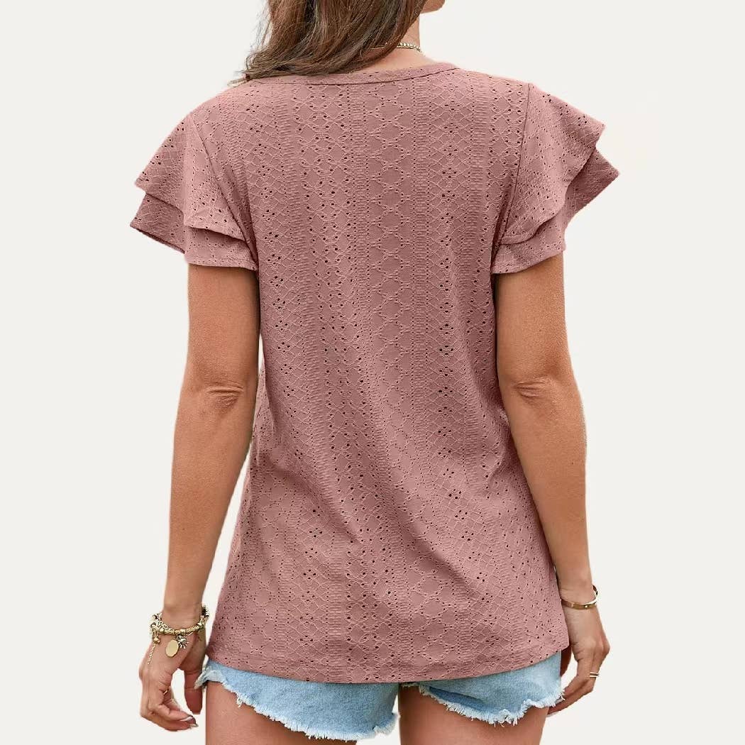 Ruffle Short Sleeve Top