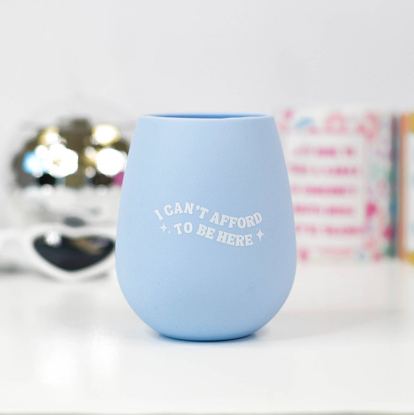 "Funny Silicone Wine Tumblers – 'Good Things Come to Hoes Who Wait' & 'I Can't Afford to Be Here' – Set of Two Bold and Playful Drinkware for Parties or Gifting"