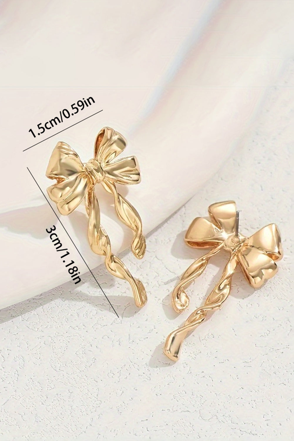 Gold Bow Stud Earrings