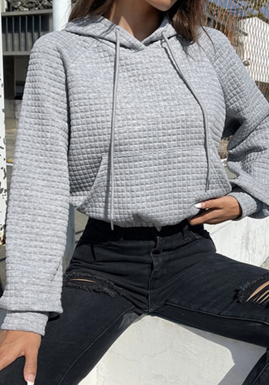 Cropped textured hoodie for women, trendy and comfortable hoodie with a textured fabric, casual cropped sweatshirt, perfect for layering or standalone wear, stylish hoodie for fall and winter fashion