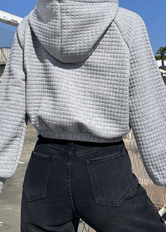Cropped textured hoodie for women, trendy and comfortable hoodie with a textured fabric, casual cropped sweatshirt, perfect for layering or standalone wear, stylish hoodie for fall and winter fashion