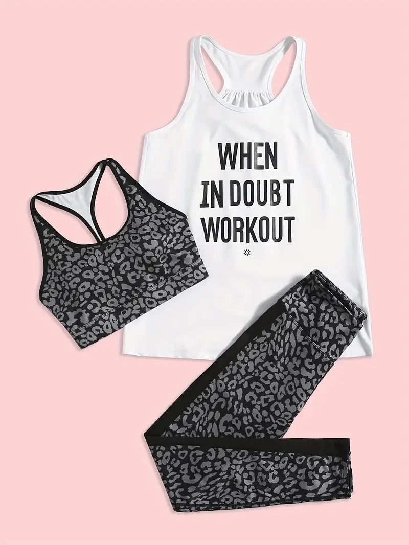 Cheetah printed yoga set, high-waisted leggings, tummy control activewear, leopard print workout set, sports bra and leggings combo, trendy gym outfit, animal print activewear, breathable fitness set, stretchy and supportive leggings, squat-proof workout leggings, stylish athleisure wear, moisture-wicking activewear, seamless workout set, bold and confident gym look, fashion-forward activewear, compression leggings for women, gym-to-street outfit, comfortable and flattering fit, workout clothes for women