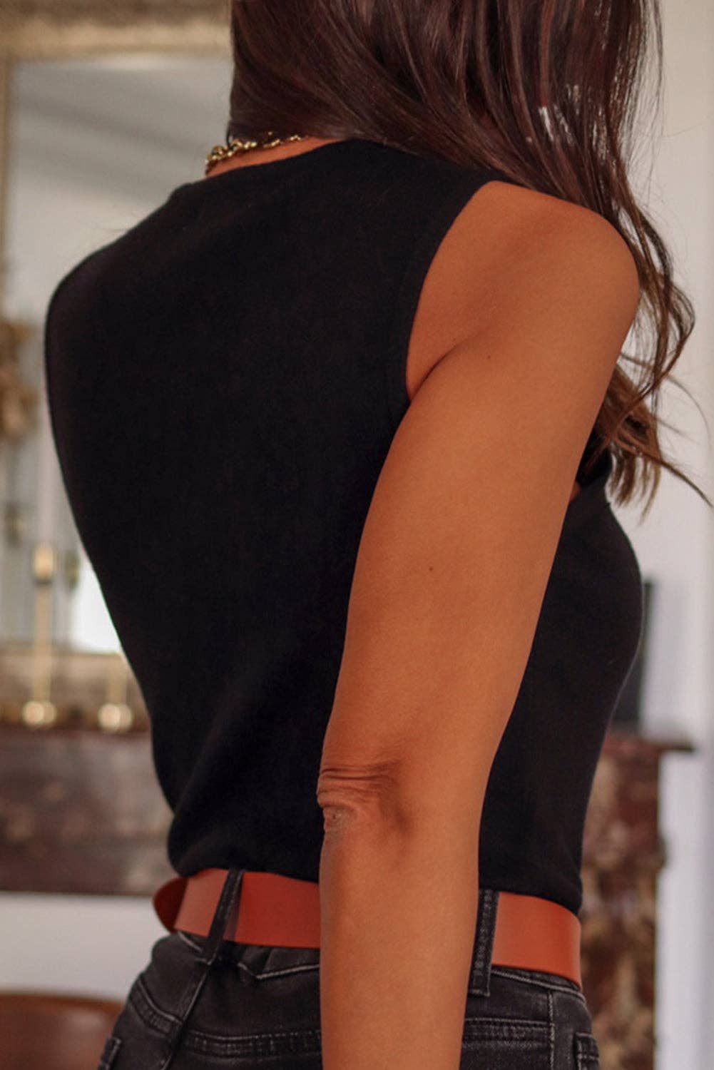 Chic mesh sleeveless bodysuit for women, featuring a breathable, sheer mesh fabric and a sleek, form-fitting design. Perfect for layering under jackets, skirts, or jeans, this trendy bodysuit offers a stylish, edgy look for both casual and dressy outfits. The sleeveless design adds versatility, making it ideal for warmer weather or as part of a layered ensemble. Available in various sizes and colors, this mesh bodysuit is a must-have for women looking to add a fashionable and bold piece to their wardrobe