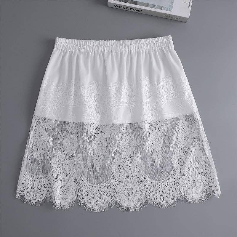 Elegant lace slip skirt for women, featuring a delicate lace overlay and soft, comfortable lining for a chic, feminine look. Perfect for both casual and formal outfits, this versatile lace skirt adds sophistication to date nights, events, or evening wear. With a flattering, flowy fit, this midi-length skirt pairs easily with blouses, camisoles, or sweaters. Available in various sizes and colors, this lace slip skirt is a must-have for adding elegance to any wardrobe