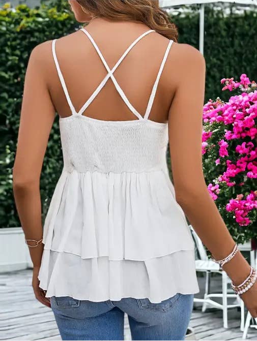 Stylish lace cami top for women, featuring delicate lace trim and a soft, comfortable fabric for a chic, feminine look. Perfect for layering or wearing alone, this camisole top adds elegance to casual outfits, date nights, or evening wear. With adjustable straps and a flattering fit, this lace cami pairs effortlessly with jeans, skirts, or shorts. Available in multiple colors and sizes, this versatile lace cami top is a wardrobe essential for women seeking both style and comfort