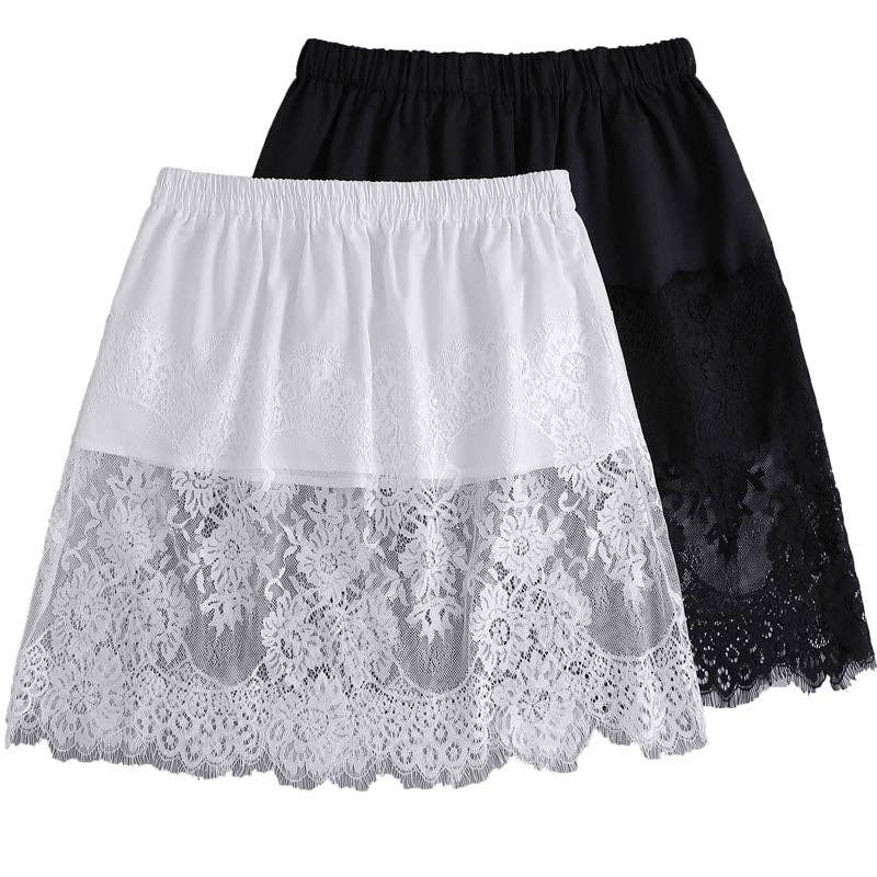 Elegant lace slip skirt for women, featuring a delicate lace overlay and soft, comfortable lining for a chic, feminine look. Perfect for both casual and formal outfits, this versatile lace skirt adds sophistication to date nights, events, or evening wear. With a flattering, flowy fit, this midi-length skirt pairs easily with blouses, camisoles, or sweaters. Available in various sizes and colors, this lace slip skirt is a must-have for adding elegance to any wardrobe