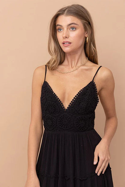 Lace Cami Tie Back Dress