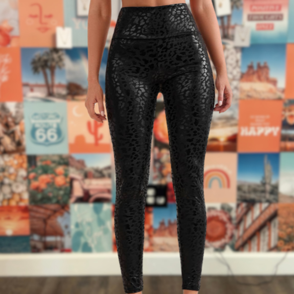Shiny Leopard Leggings Better On Me Boutique